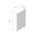 Armadio multiuso Jose bianco 2 ante particolari oro 90x47x164h - immagine 6