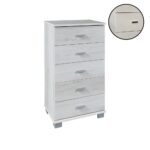 Cassettiera 55 5 cassetti bianco frassinato 53x35x92,5 H