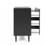 Cassettiera Vienna03A 3 cassetti nera con frontali vimini - immagine 6