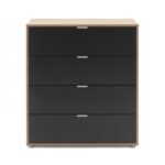 Comò cassettiera Riga2 4 cassetti rovere sonoma e antracite - immagine 2