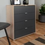 Comò cassettiera Riga2 4 cassetti rovere sonoma e antracite