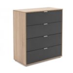 Comò cassettiera Riga2 4 cassetti rovere sonoma e antracite - immagine 3