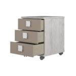 Comodino 46x46x60h bianco consumato 3 cassetti - immagine 2