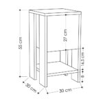 Comodino Ema anta ribalta colore bianco tortora 30x30x55h - immagine 5