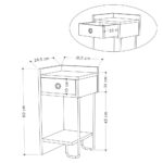 Comodino Sirius bianco con cassetto e gamba in metallo nero sinistro - immagine 5