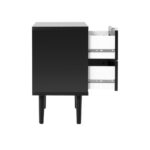 Comodino Vienna61A 2 cassetti nero con frontali effetto vimini - immagine 4