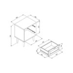 Comodino Vienna61A 2 cassetti nero con frontali effetto vimini - immagine 5