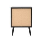 Comodino Vienna61A 2 cassetti nero con frontali effetto vimini - immagine 6