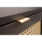 Comodino Vienna61A 2 cassetti nero con frontali effetto vimini - immagine 8