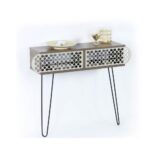 Consolle a muro Ilia noce 106x30x85H MT190741 - immagine 2