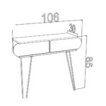 Consolle a muro Ilia noce 106x30x85H MT190741 - immagine 4