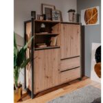 Credenza alta Denver 51 L120XP40XH140 quercia antracite