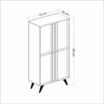 Credenza alta Rilla 4 ante antracite noce 72x139 - immagine 5