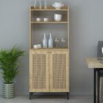 Credenza alta Zanne 2 ante e vani a giorno rovere - immagine 2