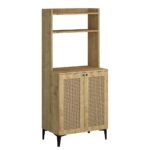 Credenza alta Zanne 2 ante e vani a giorno rovere - immagine 5