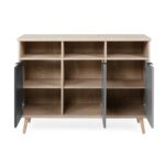 Credenza Epik 51 rovere antracite grigio 3 ante 120x40x88,3 - immagine 3