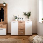 Credenza Jacky 2 2 ante e 4 cassetti 120x85h cm rovere bianco - immagine 2