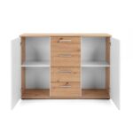 Credenza Jacky 2 2 ante e 4 cassetti 120x85h cm rovere bianco - immagine 4