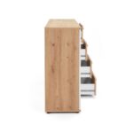 Credenza Jacky 2 2 ante e 4 cassetti 120x85h cm rovere bianco - immagine 6