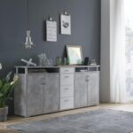 Credenza Maximo 4 ante e 4 cassetti cemento