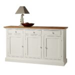 Credenza shabby chic 3 ante e 3 cassetti 165x46x94 bianca - immagine 2