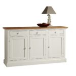 Credenza shabby chic 3 ante e 3 cassetti 165x46x94 bianca