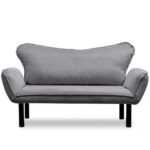 Divano Chatto grigio 2 posti con braccioli reclinabili