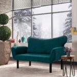 Divano Chatto verde petrolio 2 posti con braccioli reclinabili - immagine 5