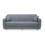 Divano letto con contenitore Rotterdam grigio 228x90x89H - immagine 2