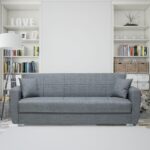 Divano letto con contenitore Rotterdam grigio 228x90x89H - immagine 5