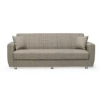 Divano letto con contenitore Rotterdam tortora 228x90x89H - immagine 2