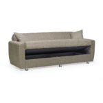 Divano letto con contenitore Rotterdam tortora 228x90x89H - immagine 3