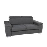 Divano letto Delhia  3 posti grigio cenere poggiatesta recliner 226x108