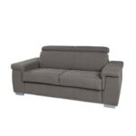 Divano letto Delhia  3 posti grigio poggiatesta recliner 226x108 - immagine 2