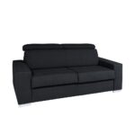 Divano letto Devon 3 posti nero poggiatesta recliner 209x108