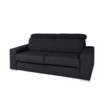 Divano letto Devon 3 posti nero poggiatesta recliner 209x108 - immagine 2