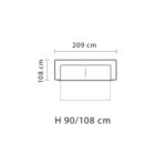 Divano letto Devon 3 posti nero poggiatesta recliner 209x108 - immagine 5