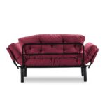 Divano letto Nitta bordeaux 190x70 braccioli reclinabili - immagine 3