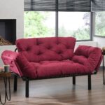 Divano letto Nitta bordeaux 190x70 braccioli reclinabili - immagine 4