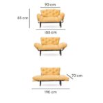 Divano letto Nitta bordeaux 190x70 braccioli reclinabili - immagine 9