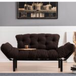 Divano letto Nitta marrone 190x70 braccioli reclinabili - immagine 2