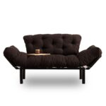 Divano letto Nitta marrone 190x70 braccioli reclinabili