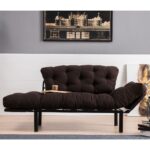 Divano letto Nitta marrone 190x70 braccioli reclinabili - immagine 3