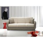 Divano letto Orion 3 posti tessuto doppio colore beige - immagine 2