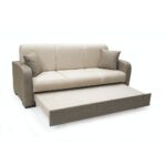 Divano letto Orion 3 posti tessuto doppio colore beige - immagine 4