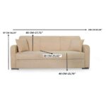 Divano letto Orion 3 posti tessuto doppio colore beige - immagine 6