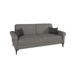 Divano letto Silvera 2 posti tessuto spigato grigio marrone