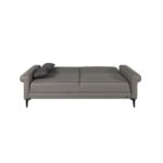 Divano letto Silvera 2 posti tessuto spigato grigio marrone - immagine 4