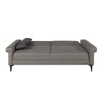 Divano letto Silvera 3 posti tessuto spigato grigio marrone - immagine 3