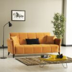 Divano Levy 3 posti in tessuto Mango con contenitore e letto